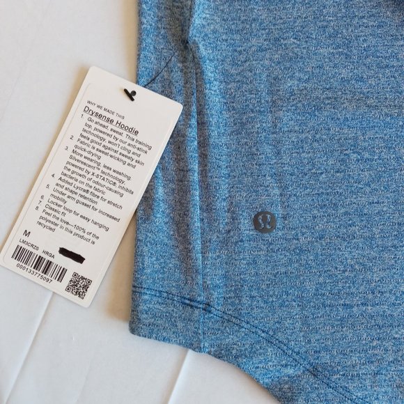 Lululemon  Heathered Regatta Blue Drysense hoodie Size Medium NWT - Picture 9 of 12